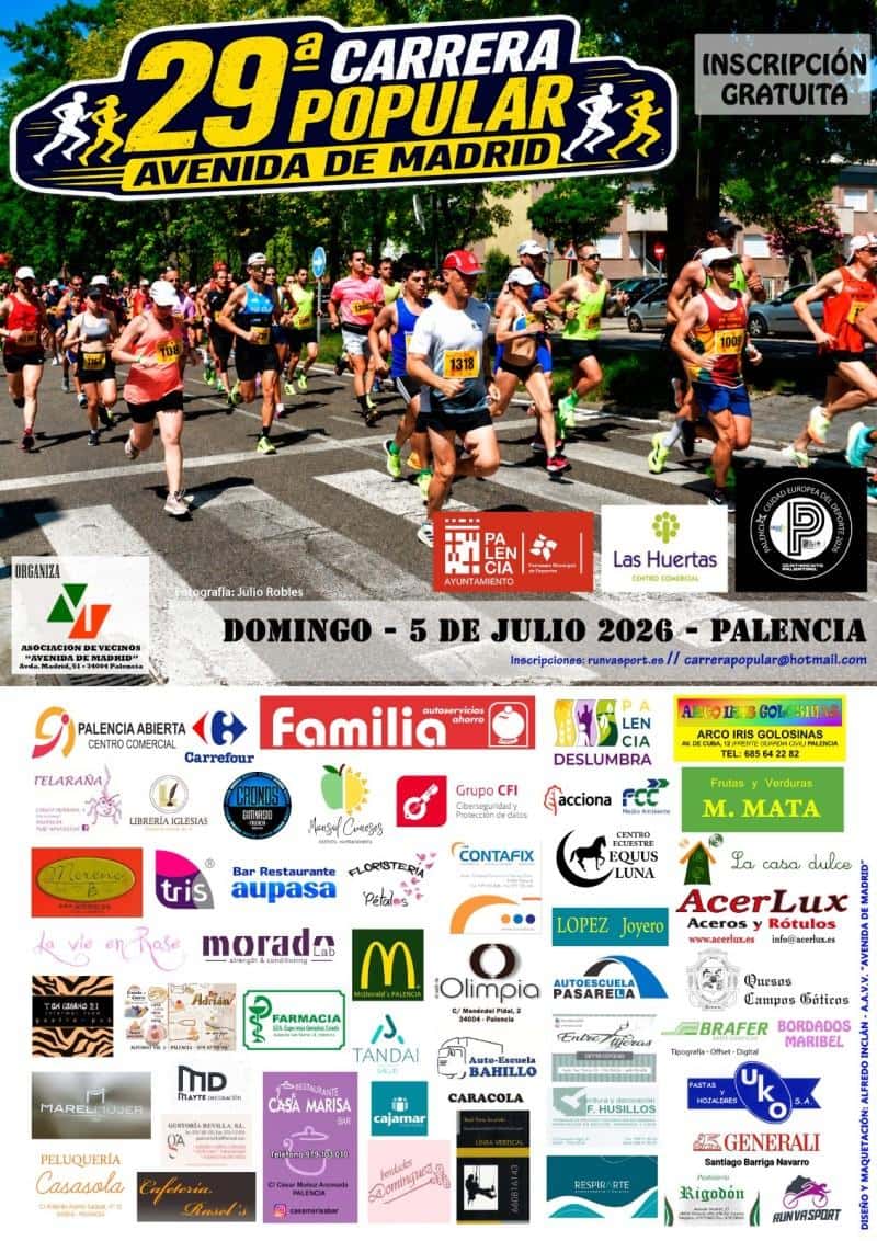 29ª CARRERA POPULAR AVENIDA DE MADRID en Palencia (5km)
