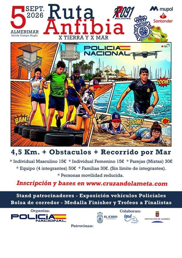 Ruta Anfibia 091 Por Tierra y Por Mar Policía Nacional 2026 en Almerimar (4.5km)