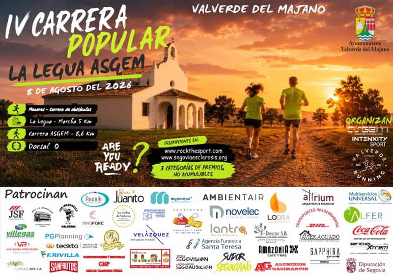 IV Carrera Popular La Legua-Asgem en Valverde del Majano (8.6km, 5km)