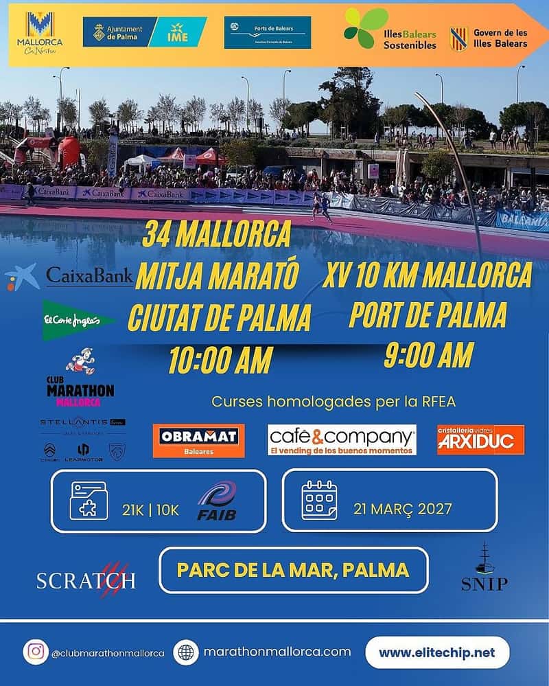 34a 1/2 Marató Ciutat de Palma - 10K Port de Palma 2027 en Palma (21.0975km, 10km)
