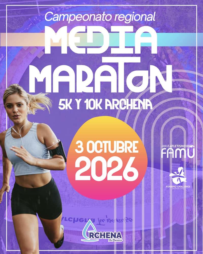 IV Media Maratón, 10K y 5K Archena en Archena (1000m, 1000m, 400m, 200m, 100m, 21.097km, 10km, 5km)