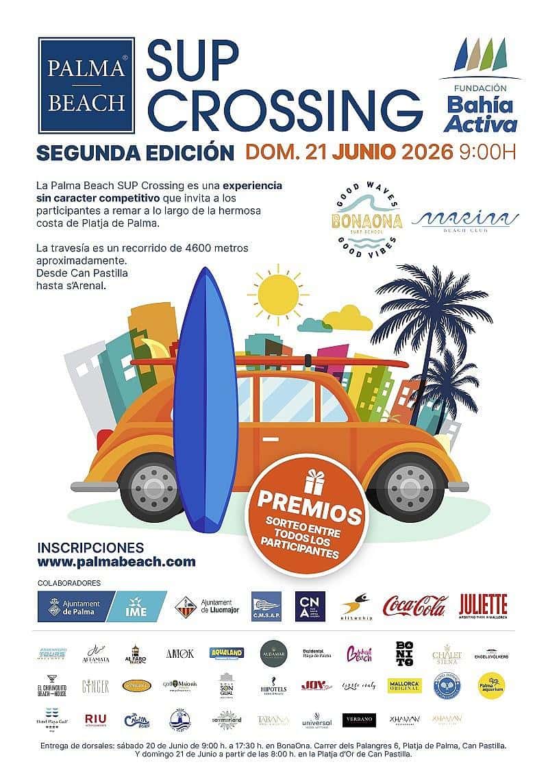2ª Palma Beach SUP Crossing 2026 en Platja d'Or, Platja de Palma i Pla de Sant Jordi, Illes Balears, España (4.6km)