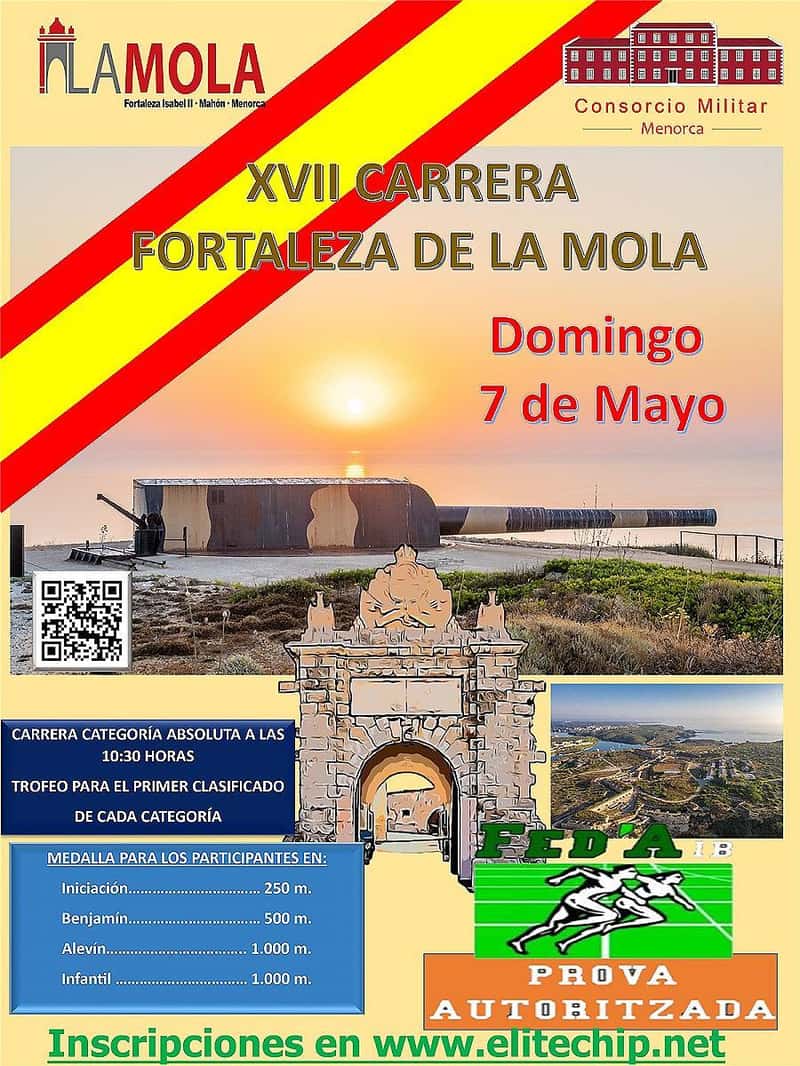 XVII Carrera Fortaleza de la Mola 2023 en Maó (0.25km, 0.5km, 1km, 3.75km, 7.5km, 3.2km)