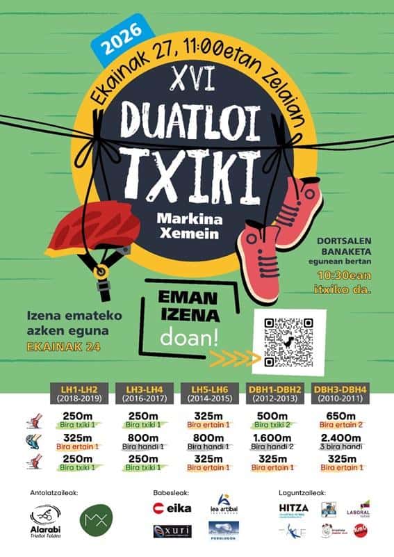 XVI Duatloi Txiki Markina-Xemein en Markina-Xemein (825m, 1300m, 1450m, 2425m, 3375m)