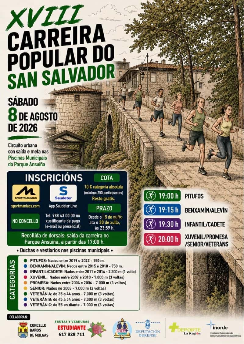XVII Carreira Popular do San Salvador en Baños de Molgas (0.15km, 0.75km, 2.3km, 7km)