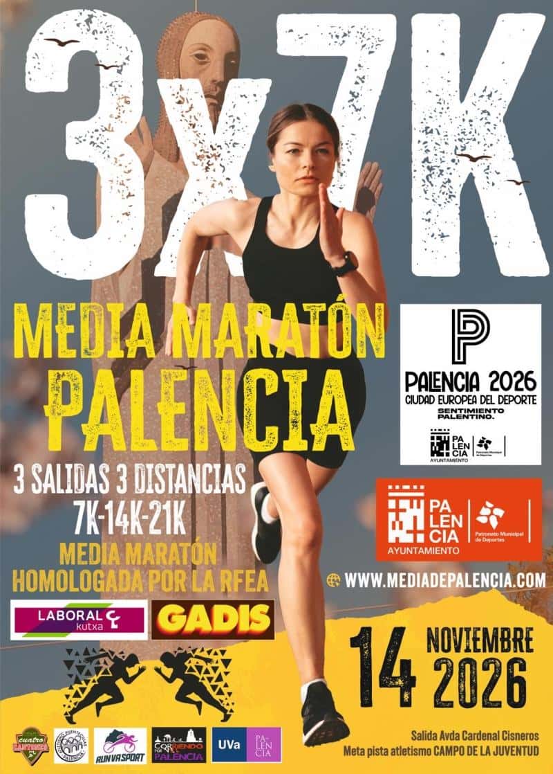 Media Maratón Palencia en Palencia (21.097km, 14km, 7km, 1km)