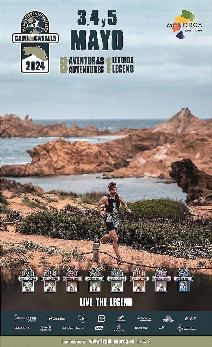 XII Trail Menorca Camí de Cavalls CdC 2024 en Ciutadella (185km, 185km, 185km, 100km, 85km, 58km, 44km, 44km, 27km, 27km, 11km, 11km)