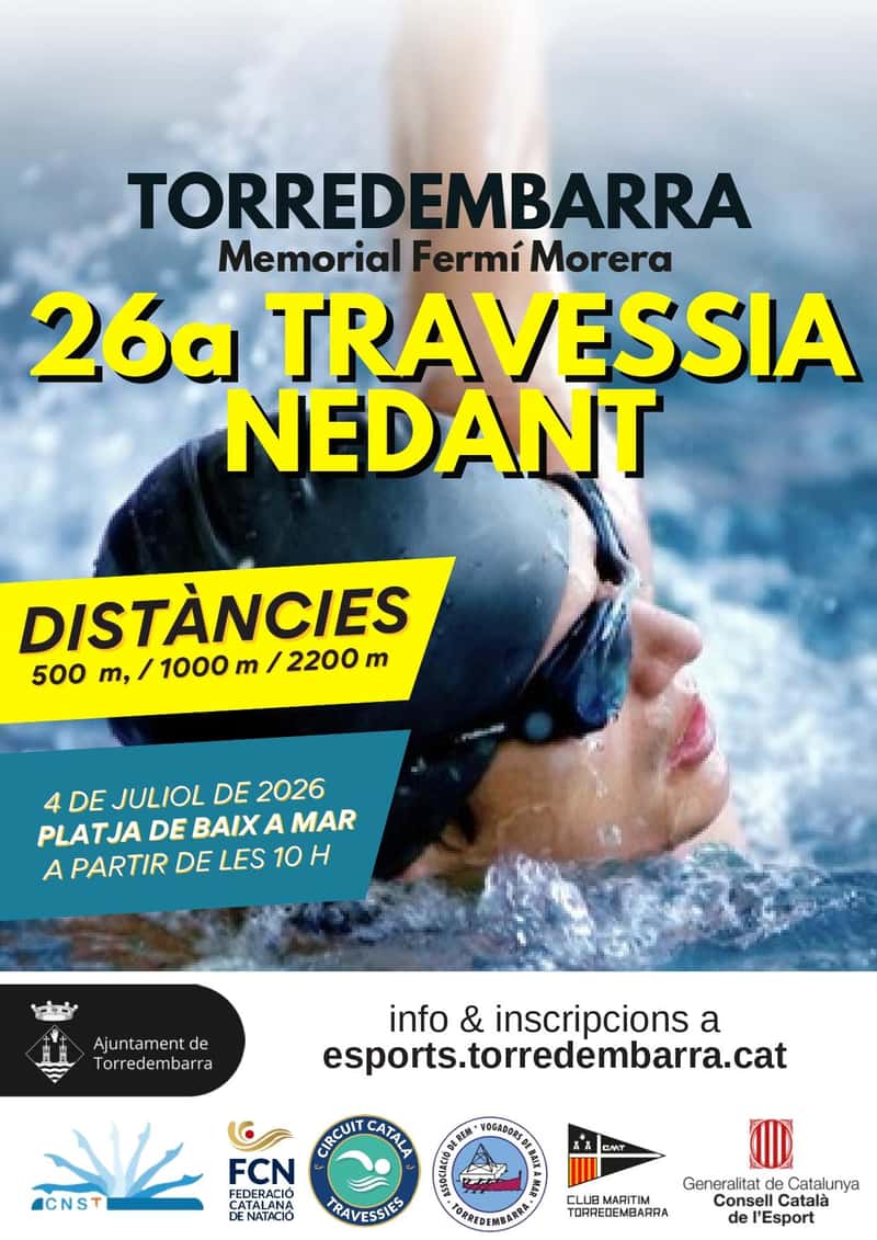26A Travessia Nedant Torredembarra "Memorial Fermí Morera" 2026 en Torredembarra (0.5km, 2km, 1km, 3km, 0.5km)