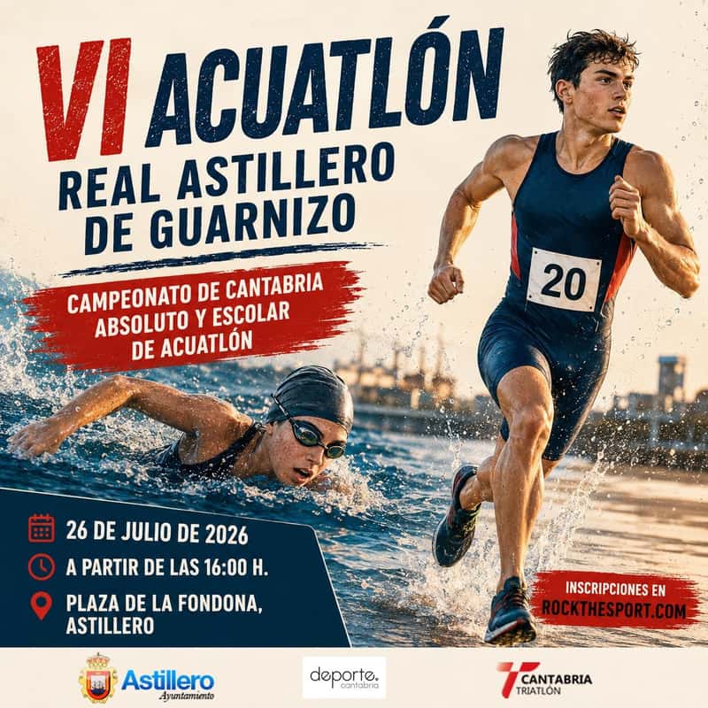 VI Acuatlón Real Astillero de Guarnizo - Campeonato de Cantabria Absoluto y Escolar de Acuatlón en Astillero (1km, 1km, 0.5km, 0.5km)