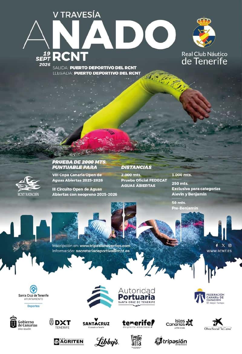 V TRAVESÍA A NADO RCNT en Santa Cruz de Tenerife (2km, 1km, 0.2km, 0.05km)