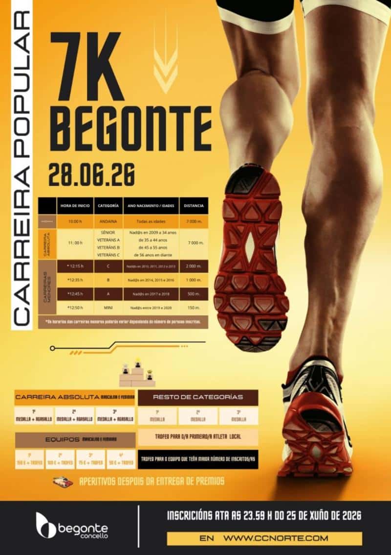 IX CARREIRA POPULAR CONCELLO DE BEGONTE en Begonte (7km, 7km, 2km, 1km, 0.5km, 0.15km)