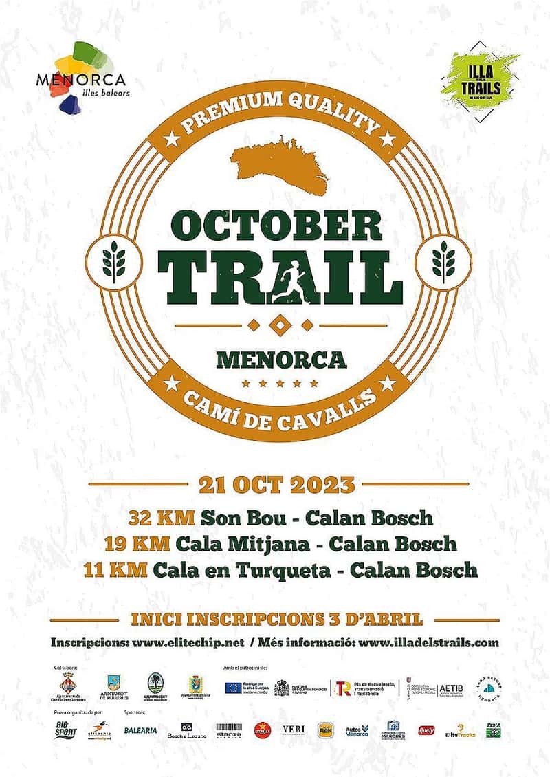V October Trail Menorca 2023 en Menorca, Illes Balears, España (32km, 19km, 19km, 11km, 11km)