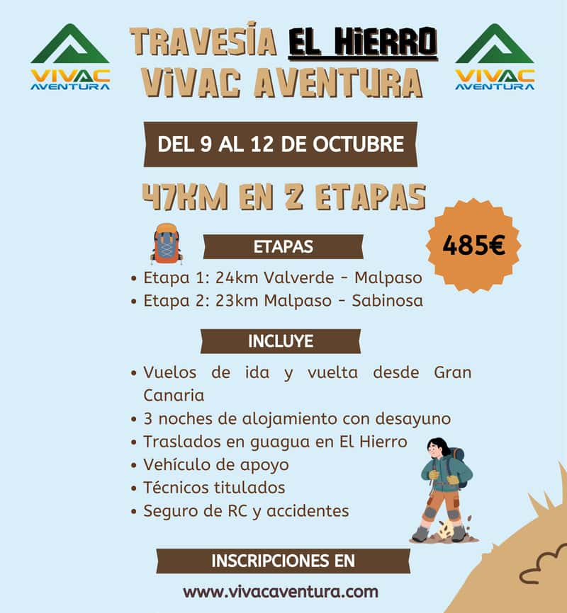 Travesía El Hierro Vivac Aventura 2026 en El Hierro, Santa Cruz de Tenerife, España (24km, 23km)