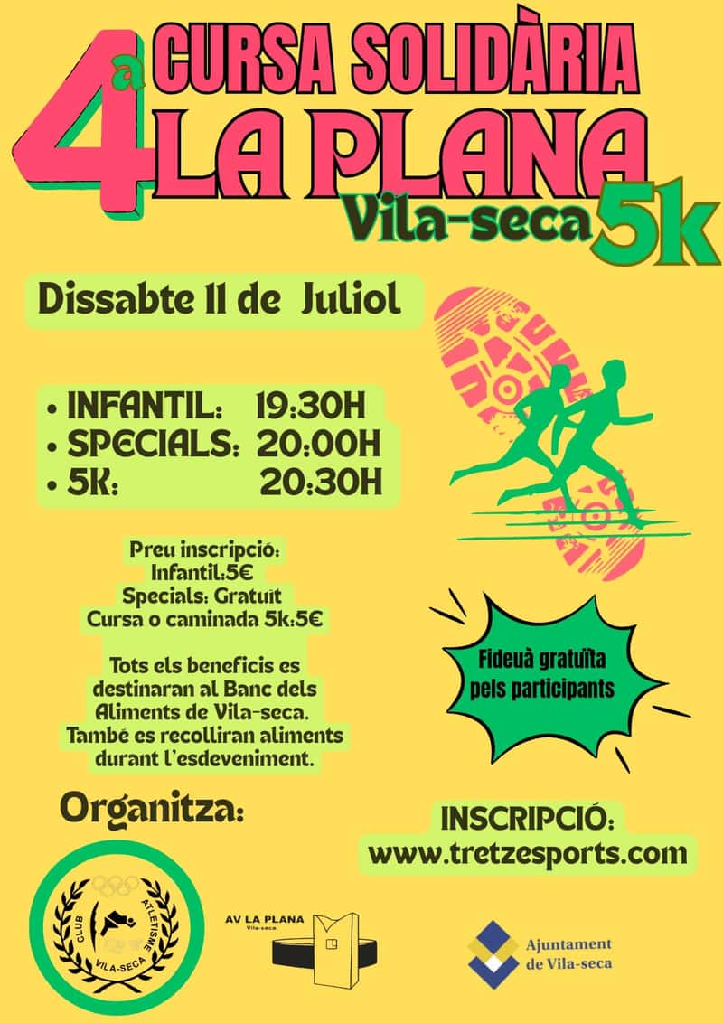 4a Cursa Solidària La Plana - 5K en Vila-seca (0.5km, 0.5km, 5km)