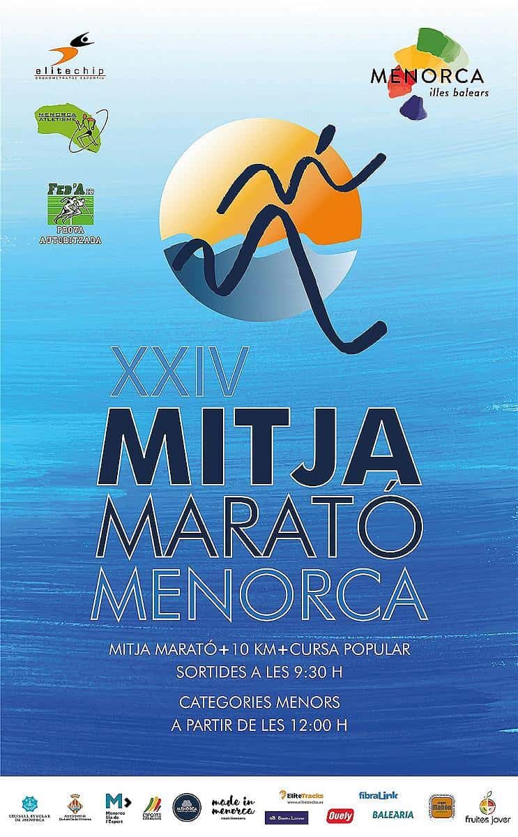 XXIV Mitja Marató Menorca + 10 km + Cursa Popular 2024 en Ciutadella (21.097km, 10km, 4.5km)