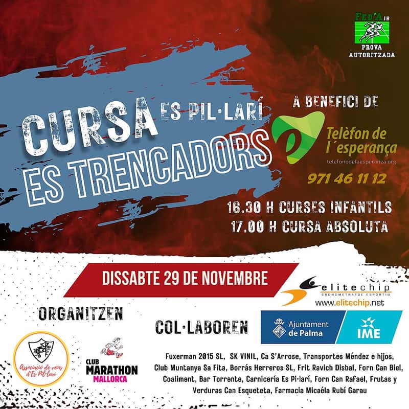 X Cursa Solidària Es Trencadors Es Pil·larí 2025 en Es Pil·larí (100m, 400m, 800m, 2km, 2km, 4km, 6km, 8km)