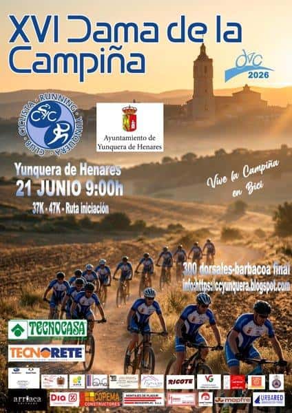 XVI Marcha Cicloturista MTB Dama de La Campiña 2026 en Yunquera de Henares (47km, 37km, 25km)