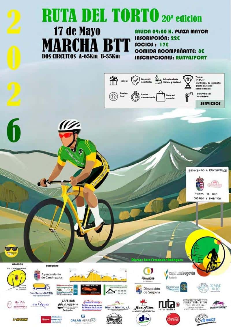 XX RUTA DEL TORTO 2026 en Cantimpalos (65km, 53km)