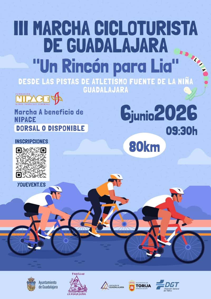 III MARCHA CICLOTURISTA DE GUADALAJARA "UN RINCÓN PARA LIA" en Guadalajara (80km)