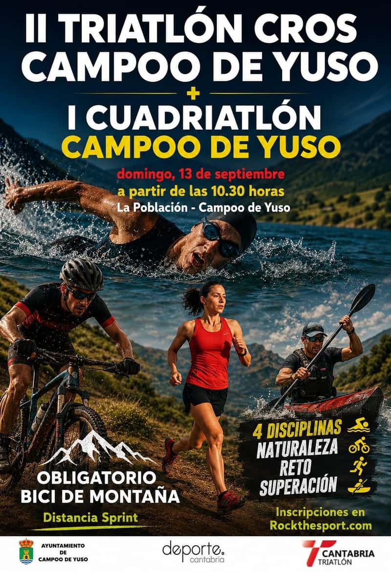 II Triatlón Cros Campoo de Yuso + I Cuadriatlón Campoo de Yuso en La Población (15km, 15km, 15km, 10km)