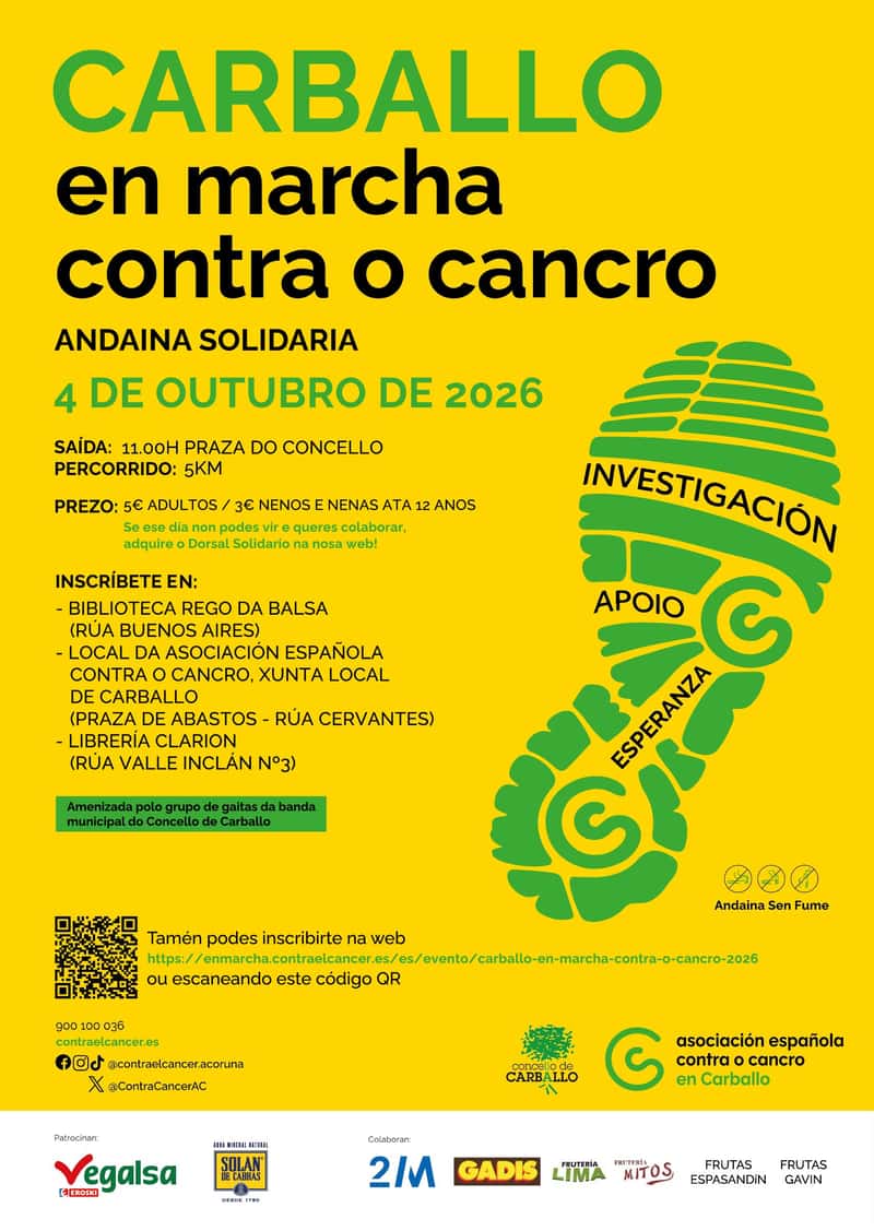Carballo en Marcha Contra o Cancro 2026 en A Laracha (5km)