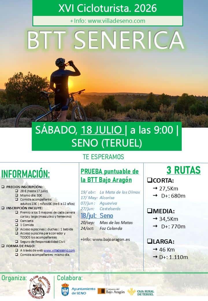 XVI Cicloturista BTT Senerica en Seno (27.5km, 34.5km, 46km)