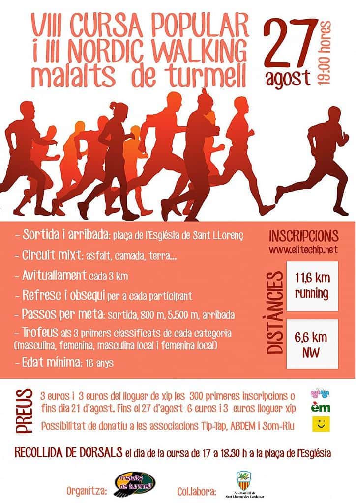 VIII Cursa Malalts de Turmell 2016 en Sant Llorenç des Cardassar (11.6km, 6.6km)