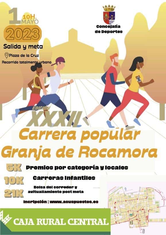 Media Maratón, 10K y 5K Granja de Rocamora 2023 en Granja de Rocamora (21.097km, 10km, 5km)