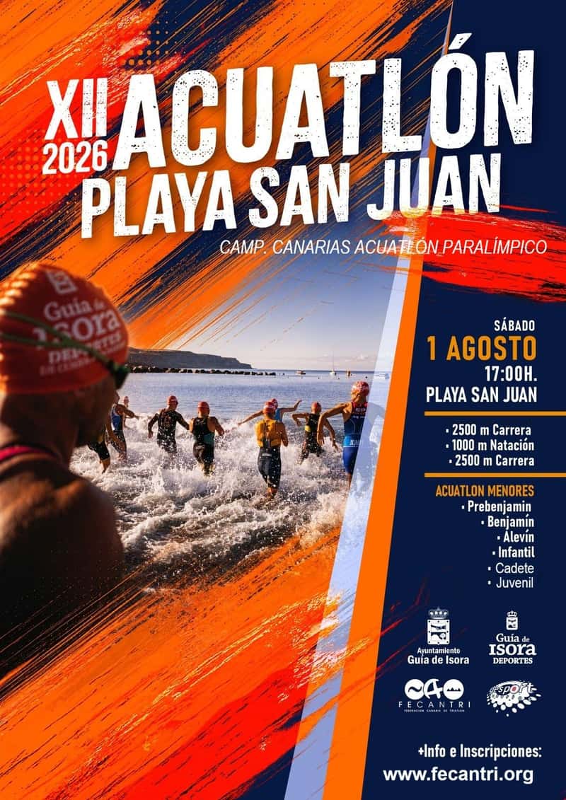 XII ACUATLÓN PLAYA SAN JUAN 2026 en Guía de Isora (2.5km, 1km, 2.5km)