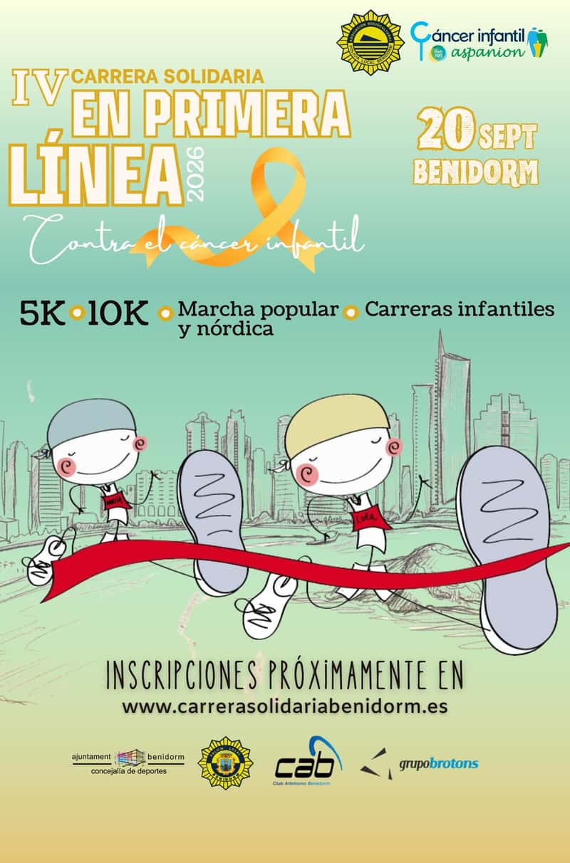 IV Carrera Solidaria en Primera Línea Benidorm 2026 en Benidorm (10km, 5km, 5km, 5km, 5km, 5km)