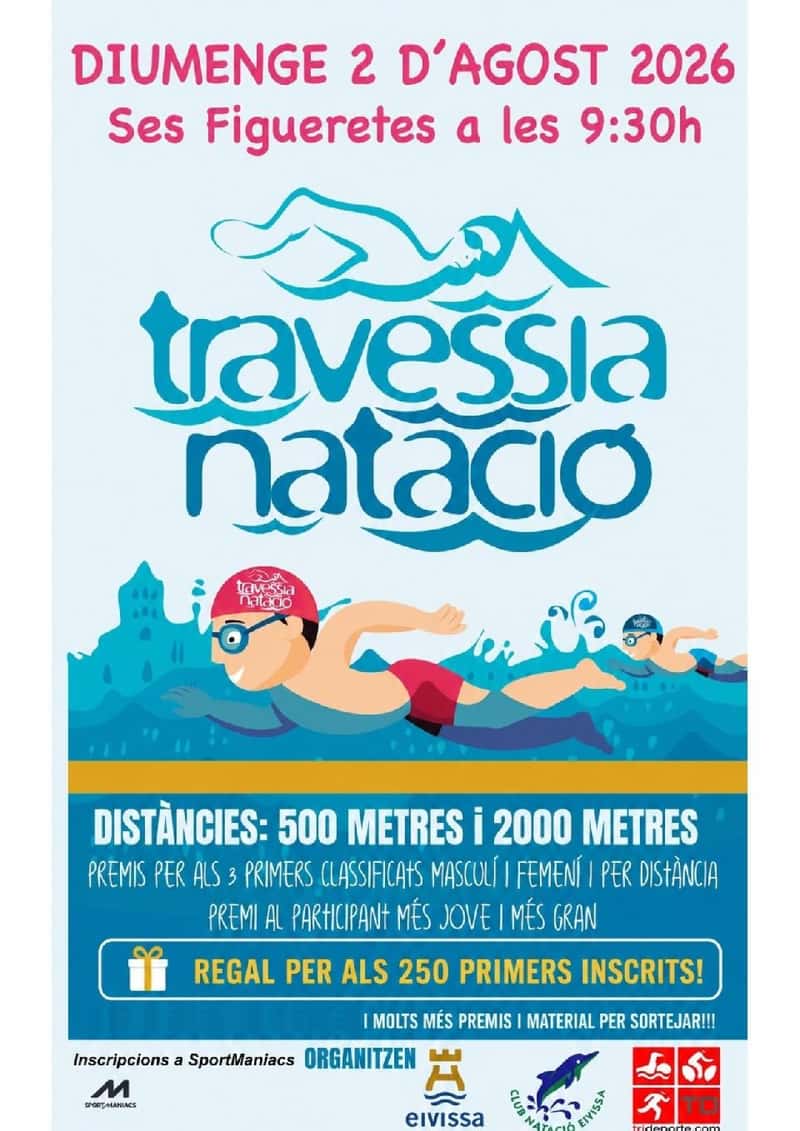 VII TRAVESIA CANAL DE NADO EIVISSA 2026 en Ibiza, Illes Balears, España (0.5km, 2km, 2km)