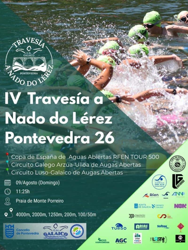 IV Travesía a Nado do Lérez Pontevedra 26 en Pontevedra (4000m, 4000m, 4000m, 2000m, 1250m, 1250m, 200m, 100m, 50m, 50m)