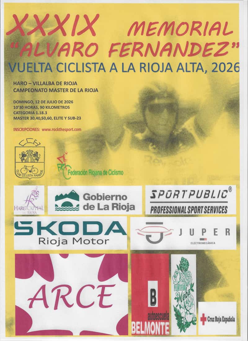 XXXIX MEMORIAL "ALVARO FERNANDEZ" - VUELTA CICLISTA A LA RIOJA ALTA 2026 en Villalba de Rioja (90km)