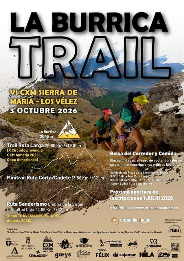 LA BURRICA TRAIL VI CXM SIERRA DE MARIA-LOS VELEZ 2026 en María (25.6km, 13.88km, 13.88km)