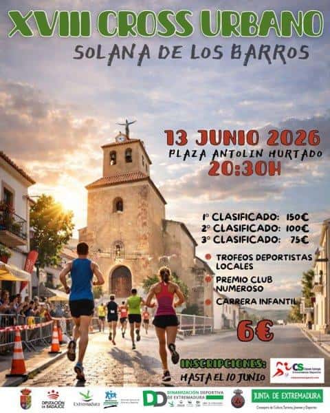 XVIII CROSS URBANO DE SOLANA DE LOS BARROS en Solana de los Barros (1km, 1.5km, 2km, 3km, 6km)