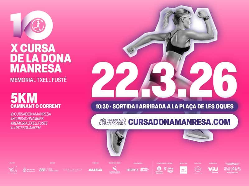 X Cursa Dona Manresa 2026 en Municipio de Manresa, Barcelona, España (5.259km, 0.4km, 0.7km, 1km)