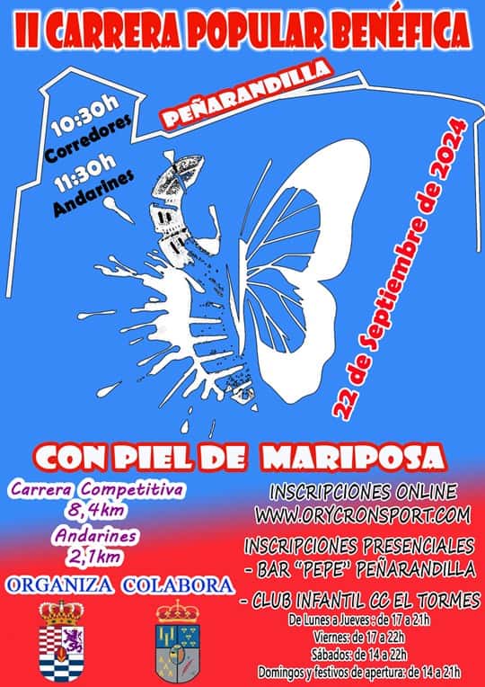 II Carrera Popular Benéfica - Peñarandilla con la Piel De Mariposa en Peñarandilla (8.4km, 2.1km)