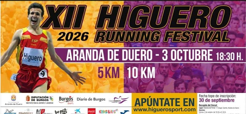 XII Higuero Running Festival 2026 en Aranda de Duero (5km, 10km)