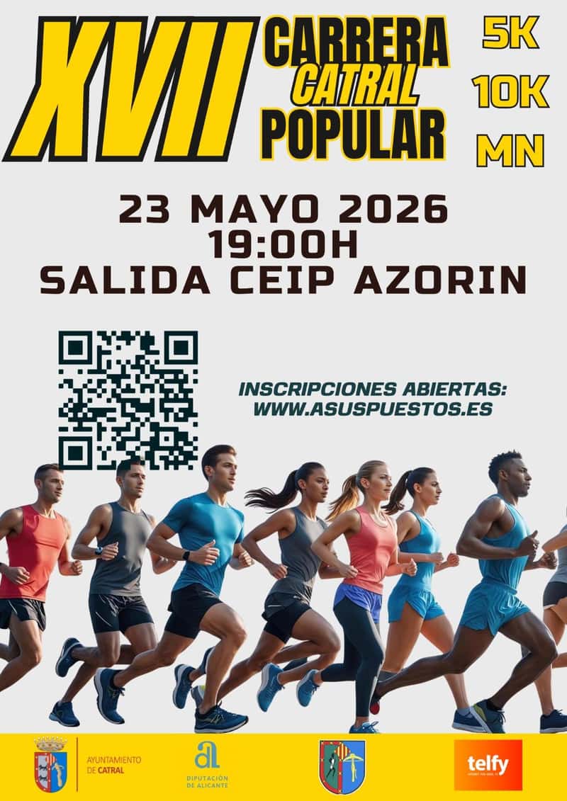 XVII Carrera Popular Catral 2026 en Catral (5km, 5km, 10km, 5km)