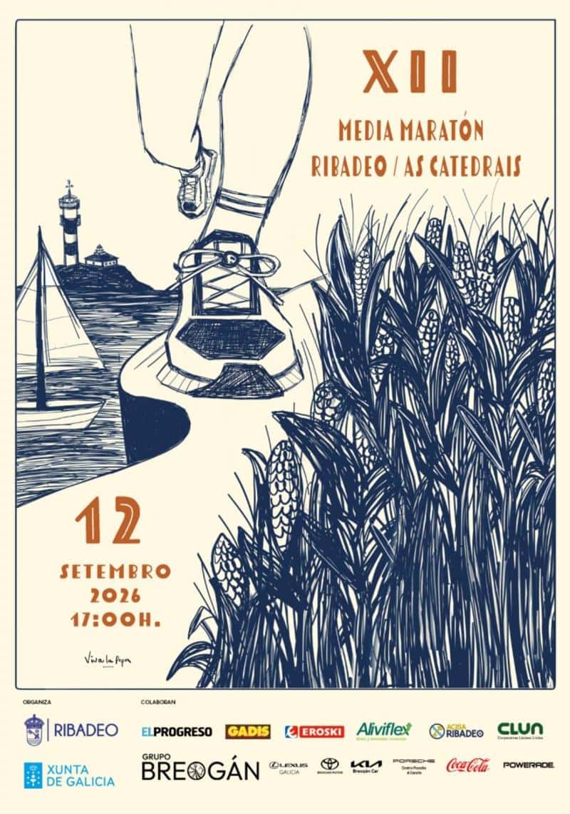 XII MEDIA MARATÓN RIBADEO - AS CATEDRAIS en Ribadeo, Lugo, España (21.097km)