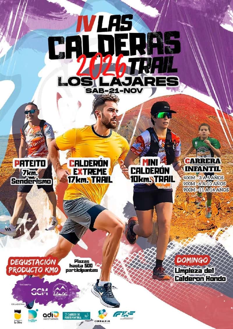 IV LAS CALDERAS TRAIL RACE 2026 en Lajares (17km, 10km, 7km, 0.9km, 0.6km, 0.3km)