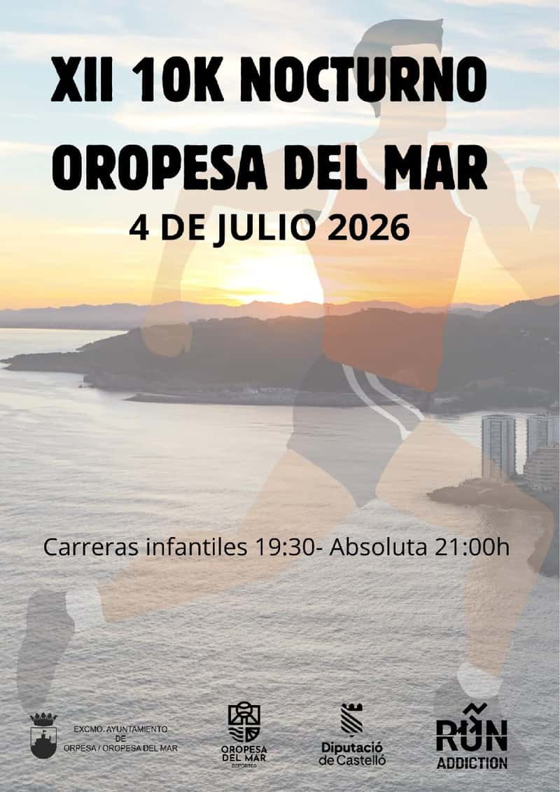 XII 10K NOCTURNA OROPESA DEL MAR 2026 en Oropesa del Mar (0.2km, 0.35km, 0.5km, 1km, 1.5km, 10km)