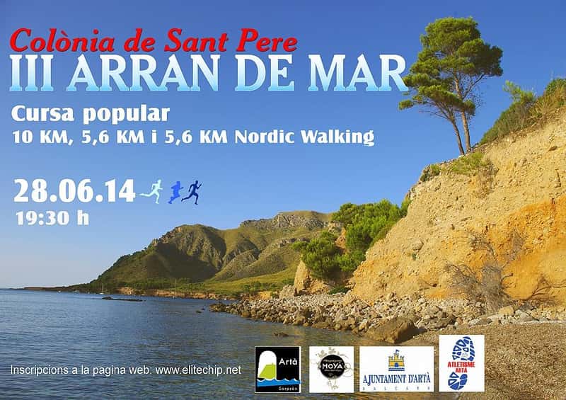 III Cursa Arran de Mar 2014 en Colònia de Sant Pere (5.7km, 10km, 5.7km)