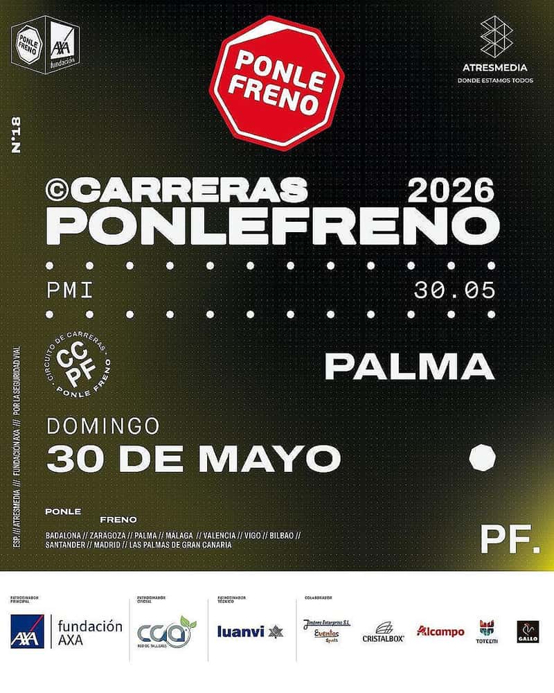 Ponle Freno Palma 2026 en Palma (5km, 10km, 0.8km, 0.5km, 0.15km, 10km)