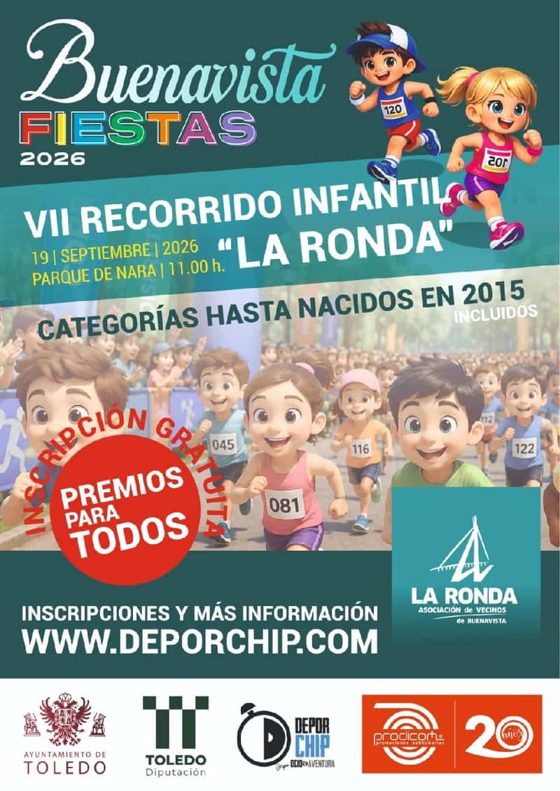 VII Recorrido Infantil "La Ronda" Buenavista Fiestas 2026 en Toledo (1km)
