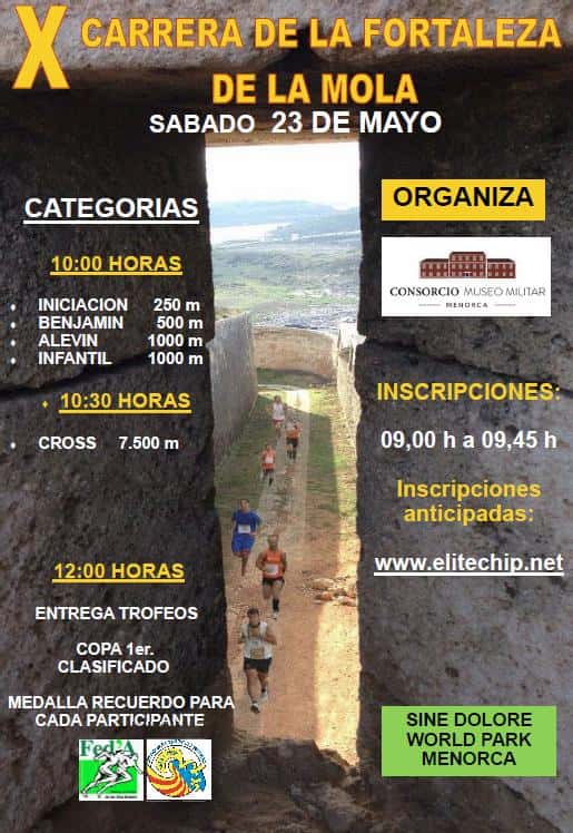X Carrera Fortaleza de la Mola 2015 en Maó (10km, 1km)