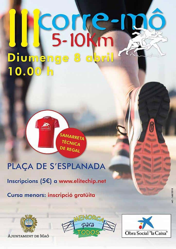 III Cursa Corre Mô 2018 en Maó (10km, 5km, 550m)