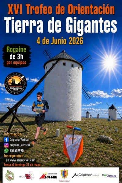 XVI Trofeo de Orientación Tierra de Gigantes en Campo de Criptana (3horas, 2horas)