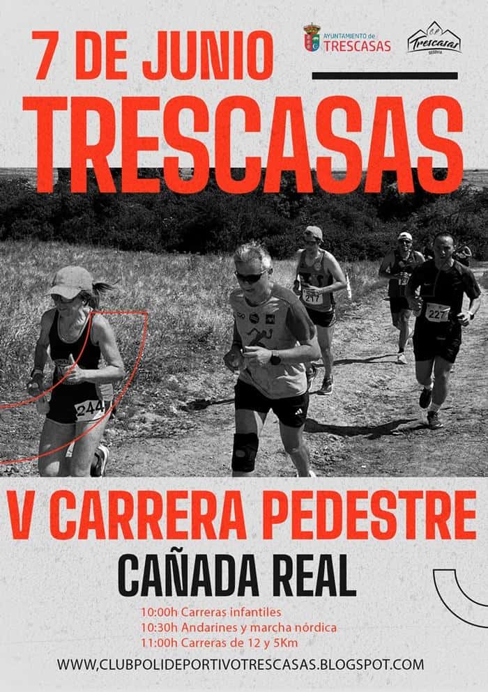 V CARRERA PEDESTRE CAÑADA REAL en Trescasas (0.2km, 0.5km, 1km, 12km, 12km, 5km, 12km)