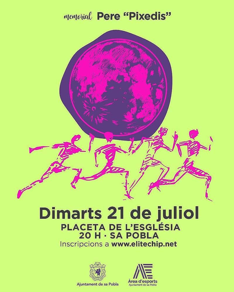Cursa Popular Nocturna - Memorial Pere Pixedis 2026 en Sa Pobla (50m, 250m, 500m, 750m, 1000m, 3000m, 5000m)